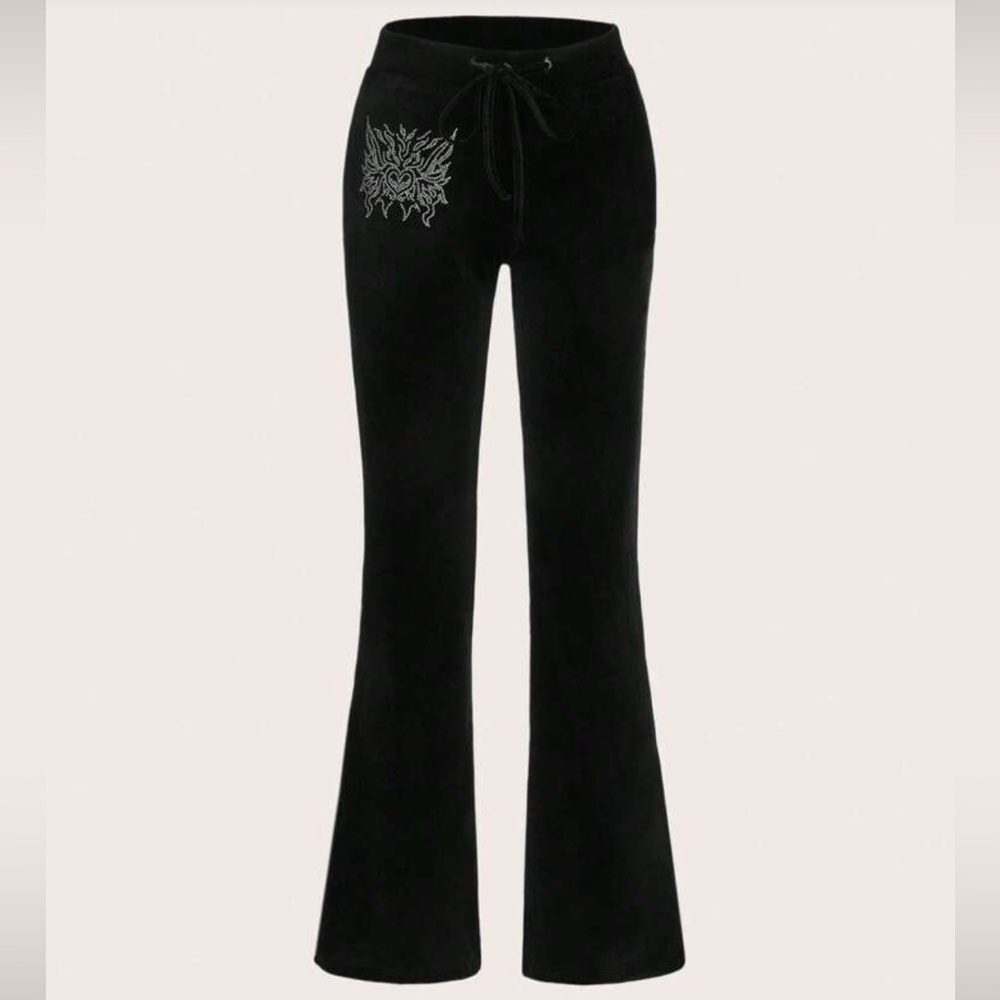 SHEIN ICON Y2K Women’s Flared Velvet Pants Size: 4(S)